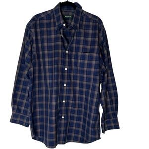 Orvis blue and tan long sleeve shirt size L